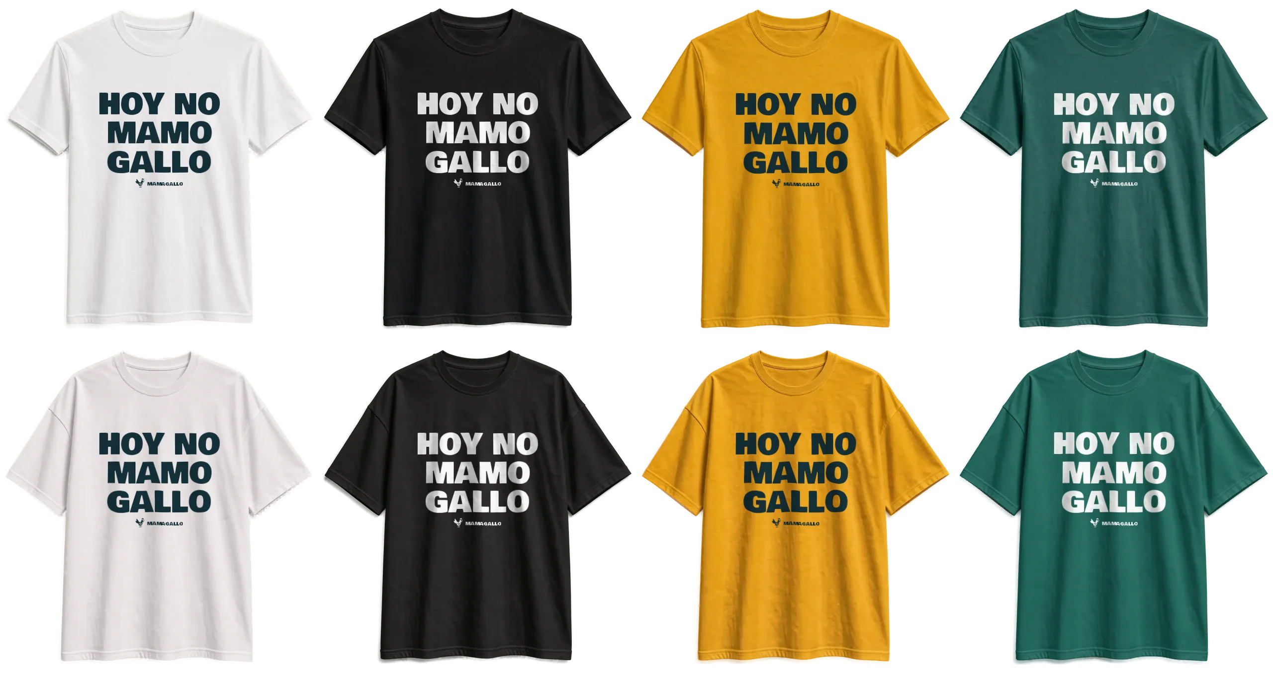 Camiseta negra regular con el diseño Hoy no mamo gallo
