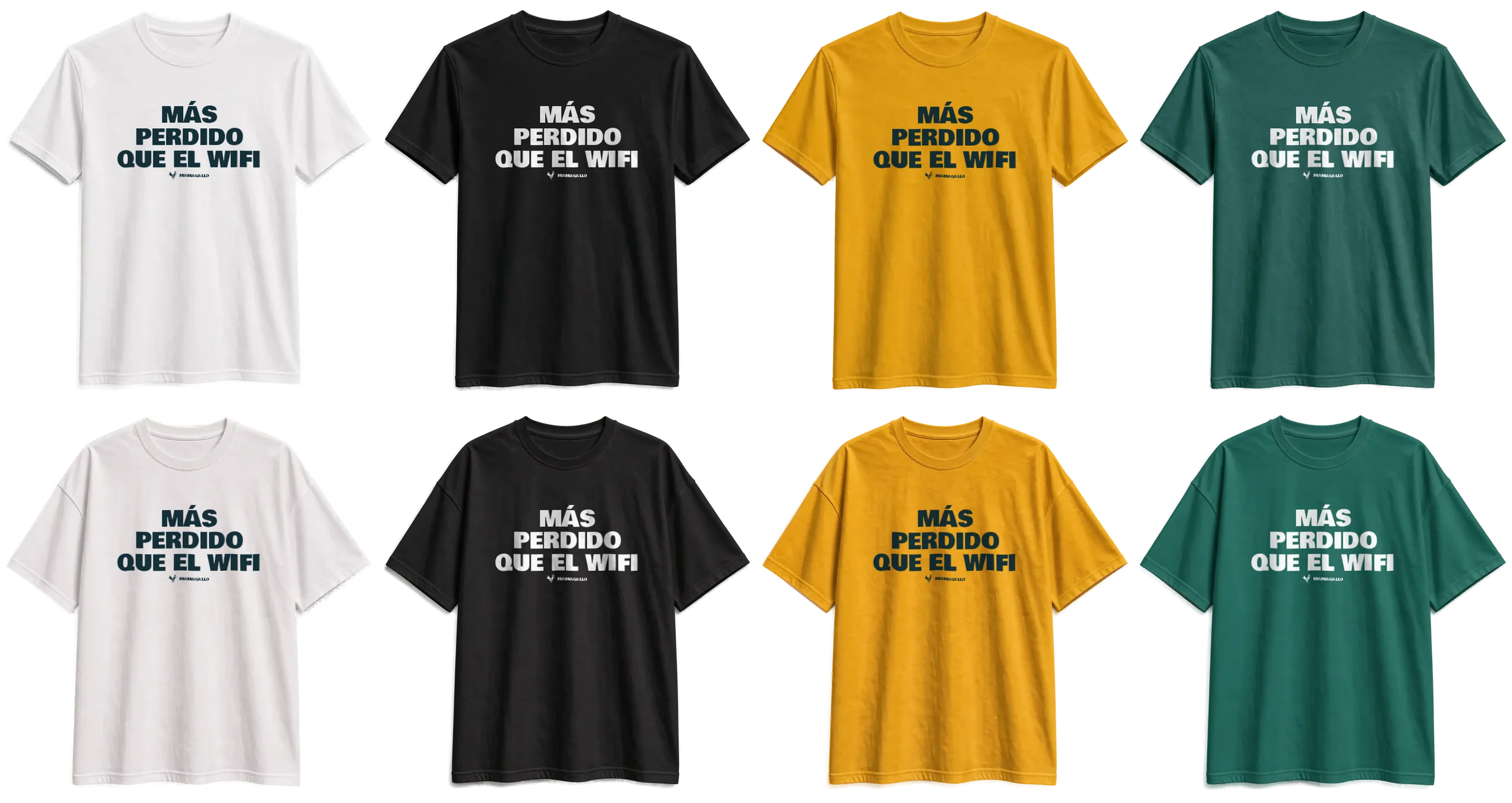 Camiseta verde regular con el diseño Más perdido que el wifi