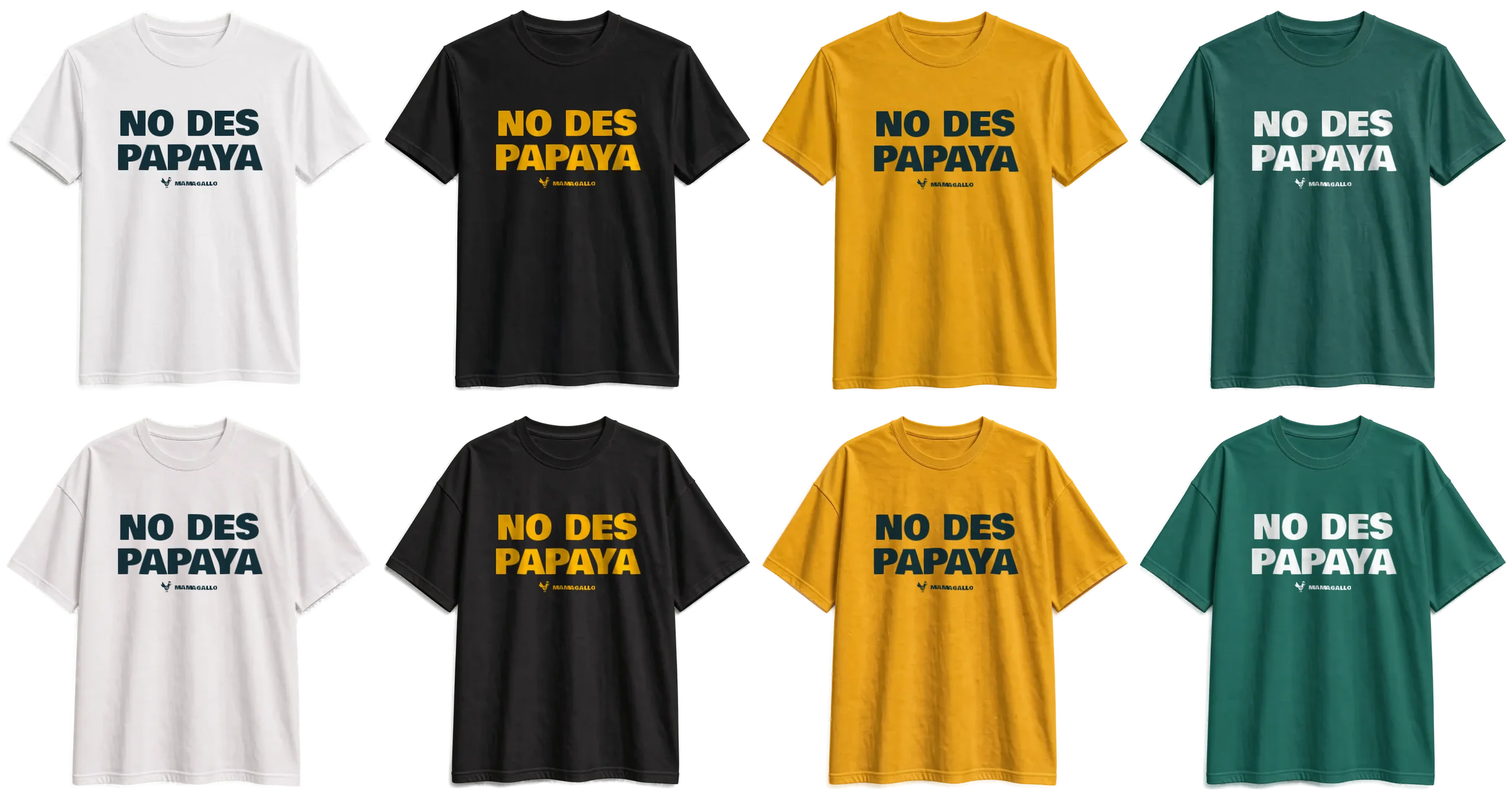 Camiseta blanca regular con el diseño No des papaya